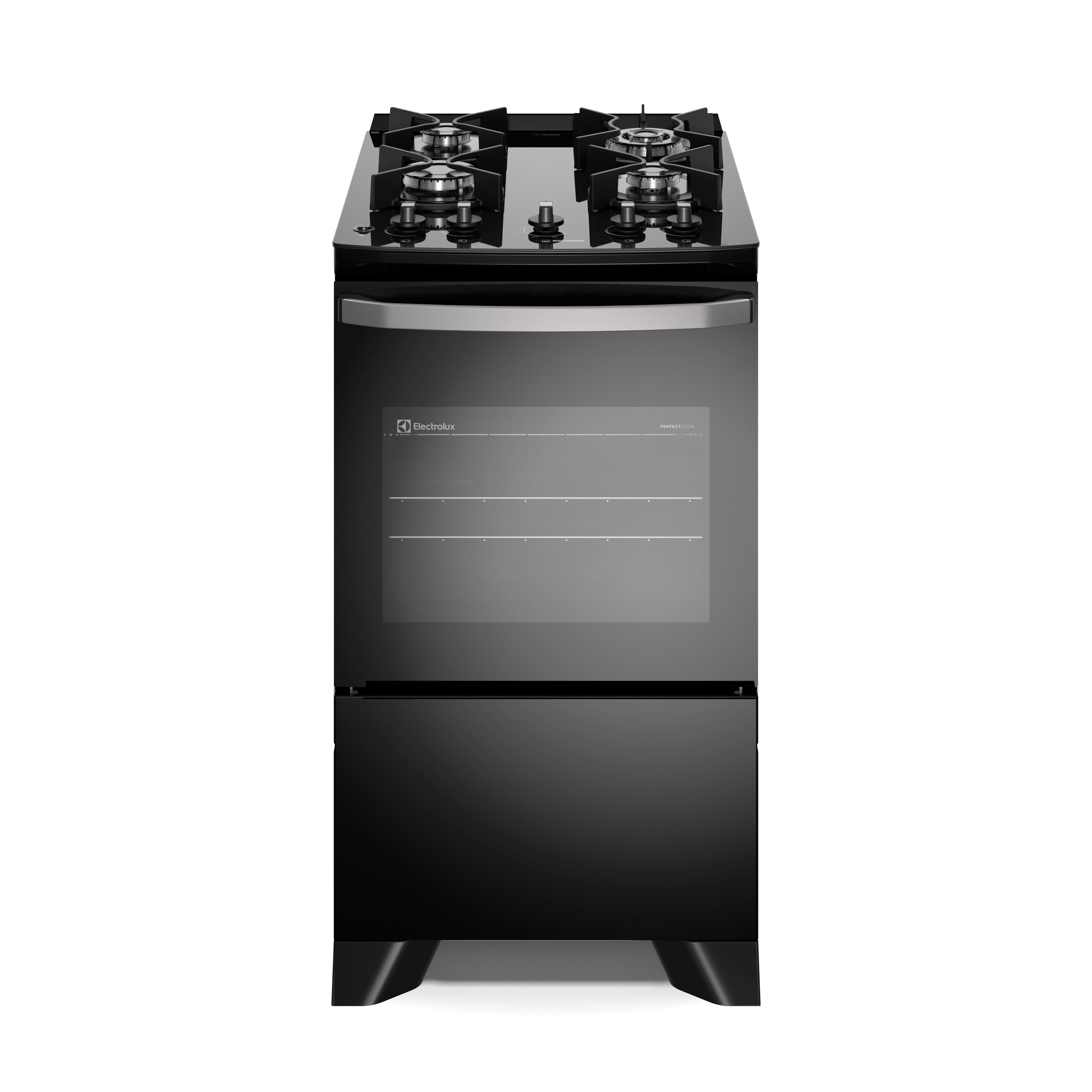 Fogão 4 bocas Electrolux Preto Efficient Mesa Vidro, Tripla Chama e PerfectCook (FE4GB) Bivolt